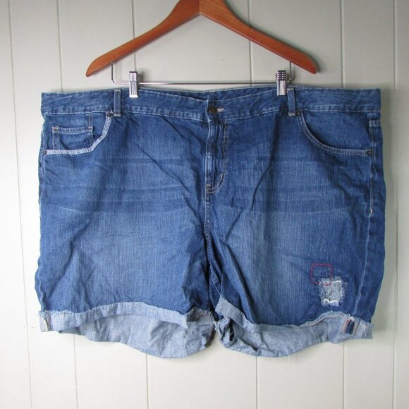 Old Navy Plus Denim Shorts 28 Roll Cuff Blue - Picture 2 of 13